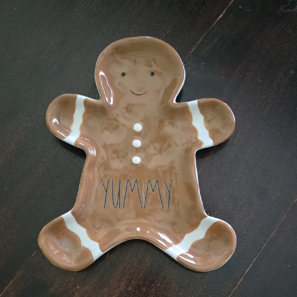 Rae Dunn Gingerbread Man Ceramic Plate